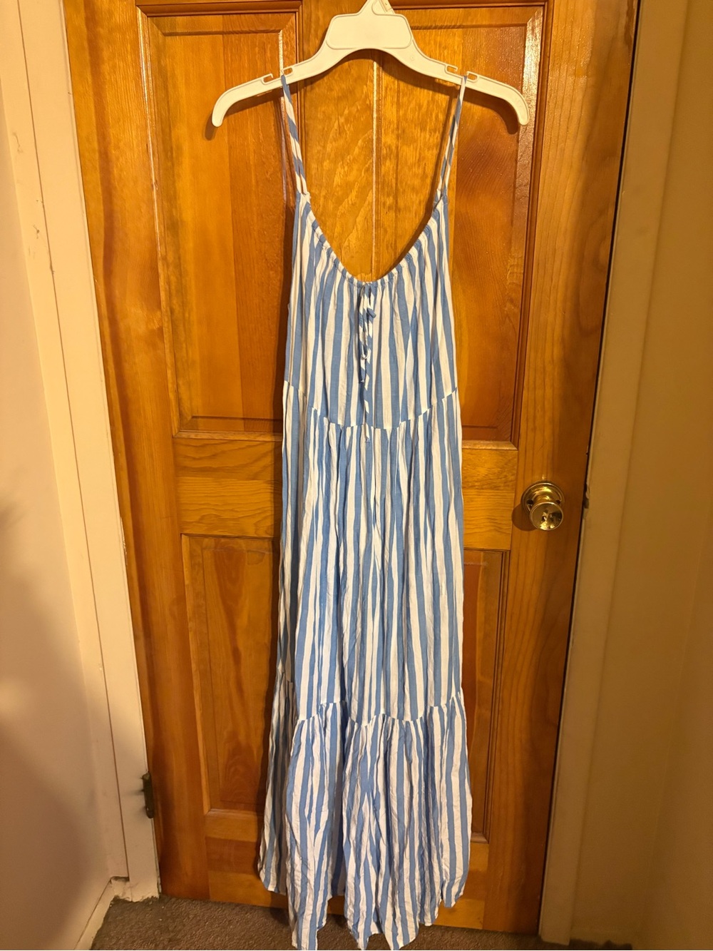 Old Navy Blue and White Striped Maxi Dress with pockets